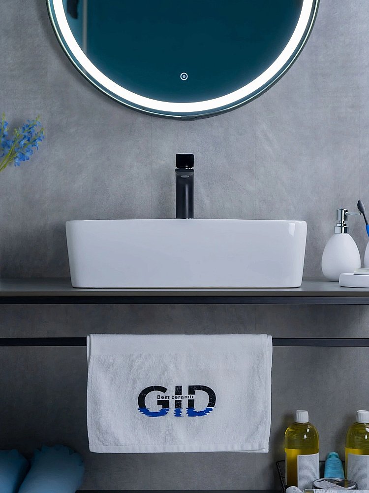 Раковина накладная Gid Geometrico 48 N9091 51176 белая купить в интернет-магазине Sanbest