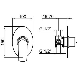 Смеситель для душа Webert Aria AI880101844 купить в интернет-магазине сантехники Sanbest