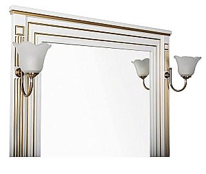 Зеркало Aquanet Паола 120 белый/патина золото в ванную от интернет-магазине сантехники Sanbest