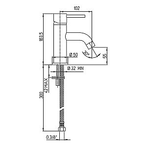 Смеситель для раковины PAINI Cox 78PZ205 черный матовый купить в интернет-магазине сантехники Sanbest
