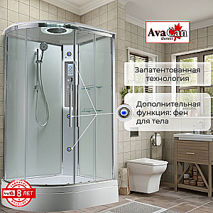 Душевая кабина AvaCan EM Серия EM3812 LEDT 120х80 с гидромассажем, с подсветкой, прозрачная купить в интернет-магазине Sanbest