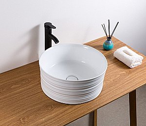 Раковина накладная Gid Esfera 41 W969 51174 белая купить в интернет-магазине Sanbest