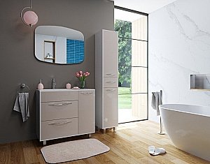 Тумба с раковиной напольная Эстет Barcelona 90 белый 2 ящика и 1 дверь для ванной в интернет-магазине Sanbest