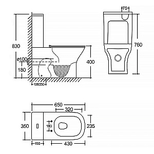 Унитаз напольный Azario Milagro AZ-8502 белый, безободковый, с бачком, с крышкой микролифт, слив торнадо купить в интернет-магазине Sanbest