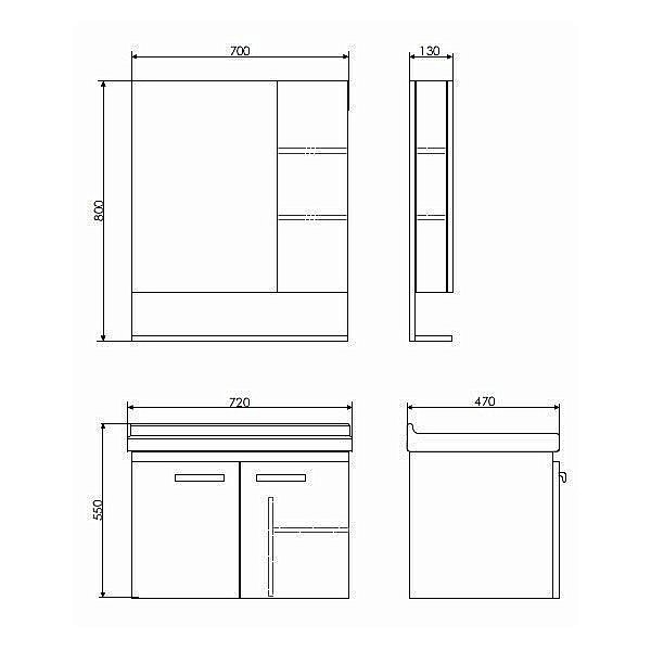 Зеркало со шкафом Comforty Рига 70 в ванную от интернет-магазине сантехники Sanbest