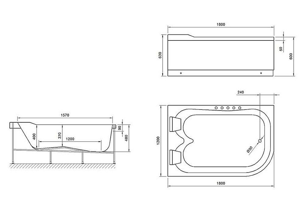 Акриловая ванна Royal Bath NORWAY 180х120 RB331100 белая купить в интернет-магазине Sanbest