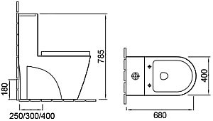 Унитаз моноблок SantiLine SL-5012 с крышкой микролифт купить в интернет-магазине Sanbest