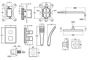 Душевая система Jacob Delafon MODULO E30757-CP хром купить в интернет-магазине сантехники Sanbest