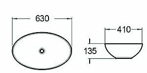 Раковина накладная SantiLine 63 SL-1019 белая купить в интернет-магазине Sanbest