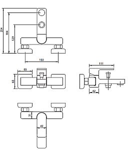 Смеситель для ванны Omnires Baretti BA7830CR хром купить в интернет-магазине сантехники Sanbest