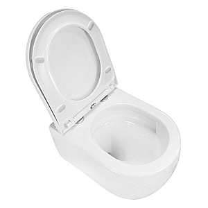 Унитаз подвесной Azario Rime AZ-1683WHD белый, безободковый, с крышкой микролифт, слив торнадо купить в интернет-магазине Sanbest