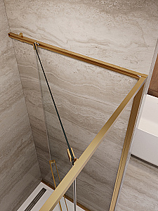 Душевая дверь Cezares LUX 120 B-FS-11-120-C-BORO стекло прозрачное/профиль брашированное золото купить в интернет-магазине Sanbest