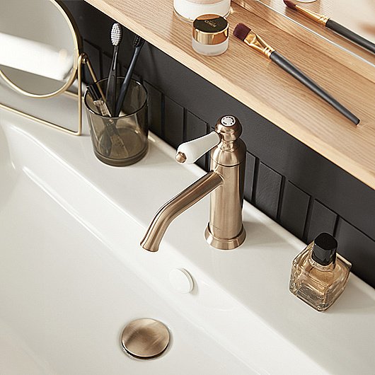 Cмеситель для раковины Jacob Delafon LOUISE E24360-BCN золото матовое купить в интернет-магазине сантехники Sanbest