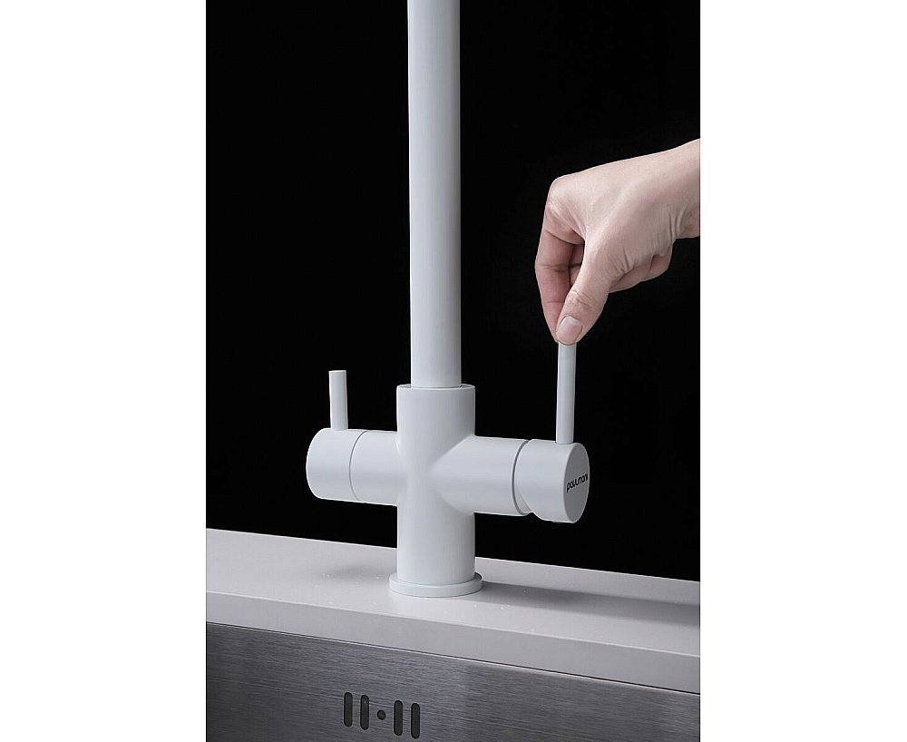 Смеситель для кухни Paulmark Lange La214212-WH белый матовый купить в интернет-магазине сантехники Sanbest