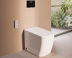 Унитаз Vitra V-CARE 7232B403-6217 безободковый, с крышкой микролифт, белый купить в интернет-магазине Sanbest