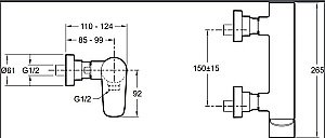 Смеситель для душа Jacob Delafon ALEO E72351-CP купить в интернет-магазине сантехники Sanbest