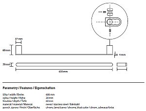 Полотенцедержатель Bemeta Galla 108104040 купить в интернет-магазине сантехники Sanbest