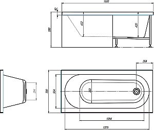 Акриловая ванна Alex Baitler Модерн 150х70 белая купить в интернет-магазине Sanbest