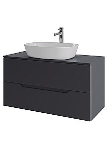 Тумба с раковиной Orange Line 100 Li-100TugMDF+B08-500W графит/белый для ванной в интернет-магазине Sanbest