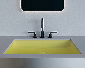 Раковина врезная снизу столешницы Salini MAREA 10 1802210MF 74,7 из искусственного камня S-Stone, матовая, цвет по RAL полностью купить в интернет-магазине Sanbest