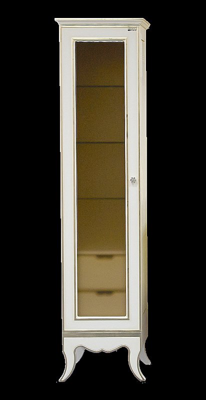 Пенал напольный Misty Анжелика 40,4 белый сусальное золото для ванной в интернет-магазине сантехники Sanbest