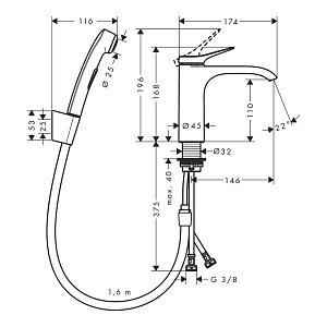 Смеситель для раковины Hansgrohe Vivenis 75210000 хром купить в интернет-магазине сантехники Sanbest