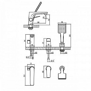 Смеситель для ванны Lemark Bronx LM3745BL купить в интернет-магазине сантехники Sanbest