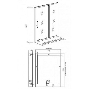 Душевая дверь Good Door PANDORA WTA140 стекло прозрачное/профиль хром купить в интернет-магазине Sanbest