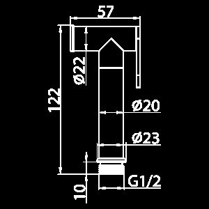 Гигиенический душ Elghansa BM-03C (Set-120) хром купить в интернет-магазине сантехники Sanbest