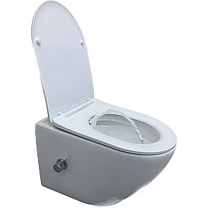 Унитаз подвесной с функцией биде Laguraty 038BW белый, безободковый, с крышкой микролифт купить в интернет-магазине Sanbest