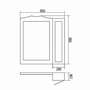Зеркальный шкаф с подсветкой Orange КЛАССИК F7-85ZS2 85 Тик купить в интернет-магазине сантехники Sanbest