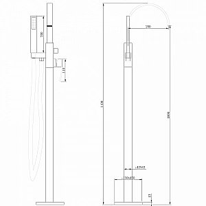 Смеситель для ванны ABBER Wasserfall AF8615SP сатин купить в интернет-магазине сантехники Sanbest