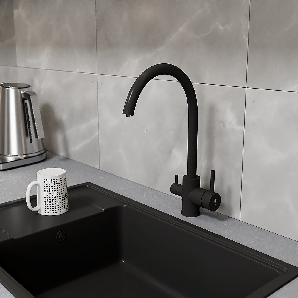 Смеситель для кухни Rush SUS9035-37Black черный матовый купить в интернет-магазине сантехники Sanbest