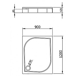Душевой поддон Radaway Paros D 120x90 MBD9012-03-1 белый купить в интернет-магазине Sanbest