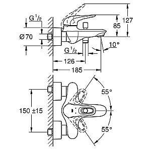 Смеситель для ванны Grohe Eurostyle New 33591LS3 белый купить в интернет-магазине сантехники Sanbest
