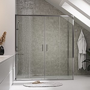 Душевой уголок WasserKRAFT Lippe 45S47 150х80 стекло прозрачное/профиль серебристый купить в интернет-магазине Sanbest