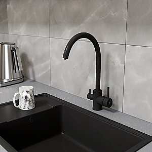 Смеситель для кухни Rush SUS9035-37Black черный матовый купить в интернет-магазине сантехники Sanbest