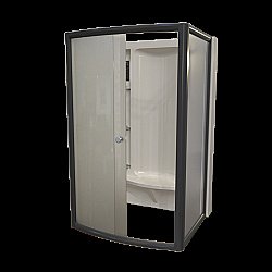 Душевое ограждение Радомир Диана 108х118 профиль черный/стекла матовые купить в интернет-магазине сантехники Sanbest