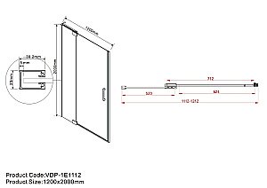 Душевая дверь Vincea Extra VDP-1E1112CGB 1100/1200 купить в интернет-магазине Sanbest