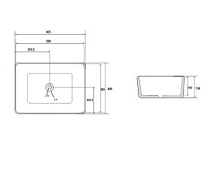 Раковина накладная ABBER Rechteck AC2213 белая купить в интернет-магазине Sanbest