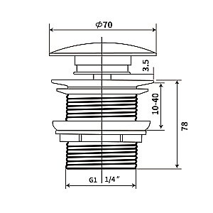 Донный клапан Vincea DBS0-216MB черный матовый купить в интернет-магазине сантехники Sanbest