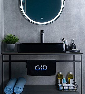 Раковина накладная Gid Geometrico 60 BL9396 53346 черная купить в интернет-магазине Sanbest