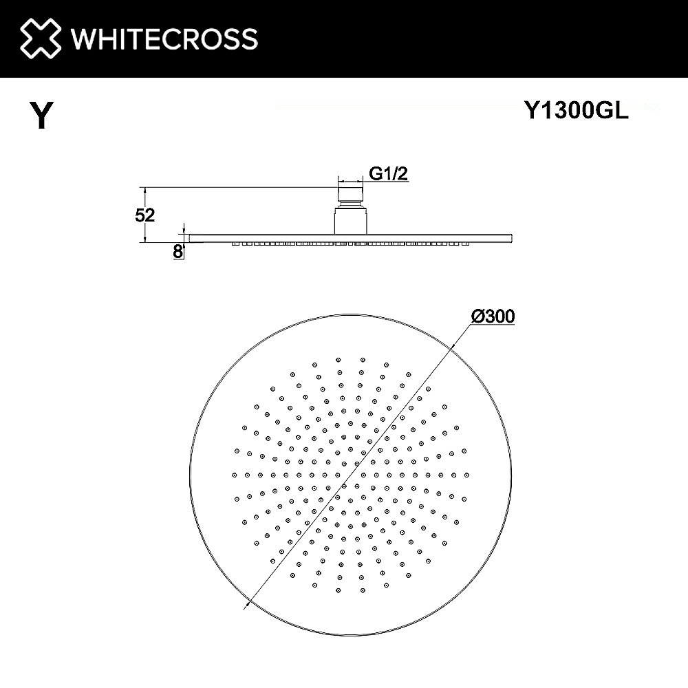 Верхний душ WhiteCross Y 30 Y1300GL золото купить в интернет-магазине сантехники Sanbest