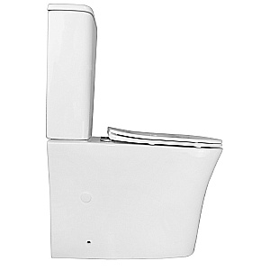 Унитаз напольный Azario Anteo Square AZ-1218A белый, безободковый, с бачком, с крышкой микролифт купить в интернет-магазине Sanbest