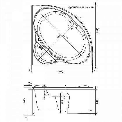 Акриловая ванна Aquanet Palau 205535 140 с к/с купить в интернет-магазине Sanbest