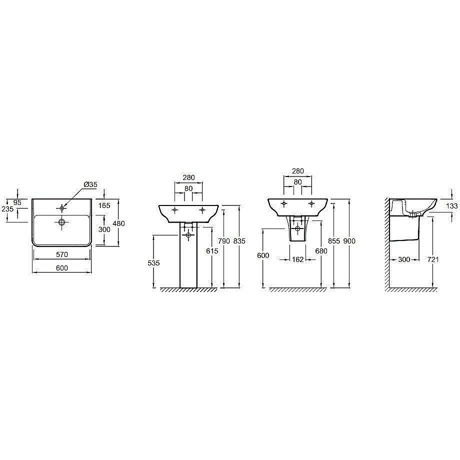Раковина Jacob Delafon STRUKTURA 60 EGD112-00 белая купить в интернет-магазине Sanbest