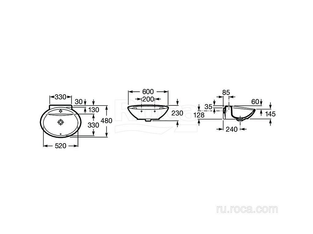 Раковина Roca Fontana 60 32787700N белая купить в интернет-магазине Sanbest