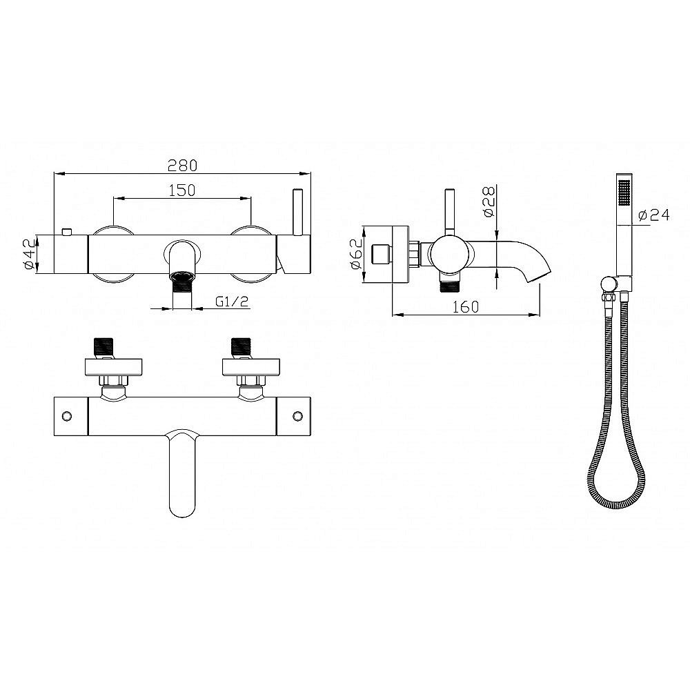 Смеситель для душа Milacio Ultra MCU.350.SS нержавеющая сталь купить в интернет-магазине сантехники Sanbest