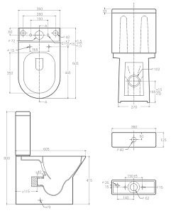 Унитаз напольный Hansmann keramik COMPACT УНИ0004 безободковый, с крышкой микролифт, с бачком купить в интернет-магазине Sanbest