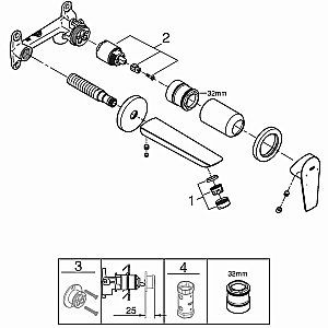Смеситель для раковины Grohe BauEdge New 20474001 хром купить в интернет-магазине сантехники Sanbest